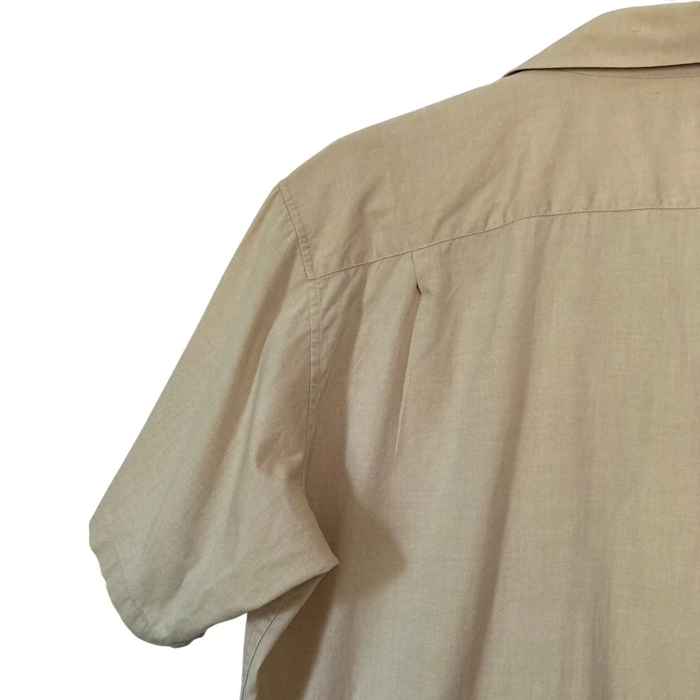 Vintage Banana Republic Y2K Resort Pintuck Camp Shirt XL 100% Cotton 2003 Cabana
